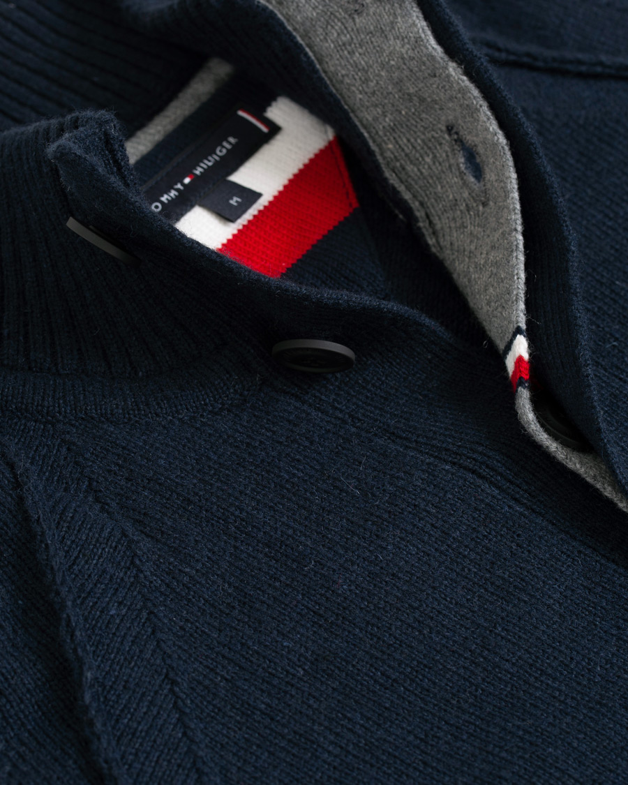 Herren | Pullover | Tommy Hilfiger | Monogram Button Mock Neck Sky Captain