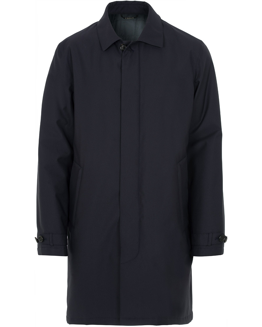 Z Zegna Microtene Taped Rain Coat Navy bei Care of Carl