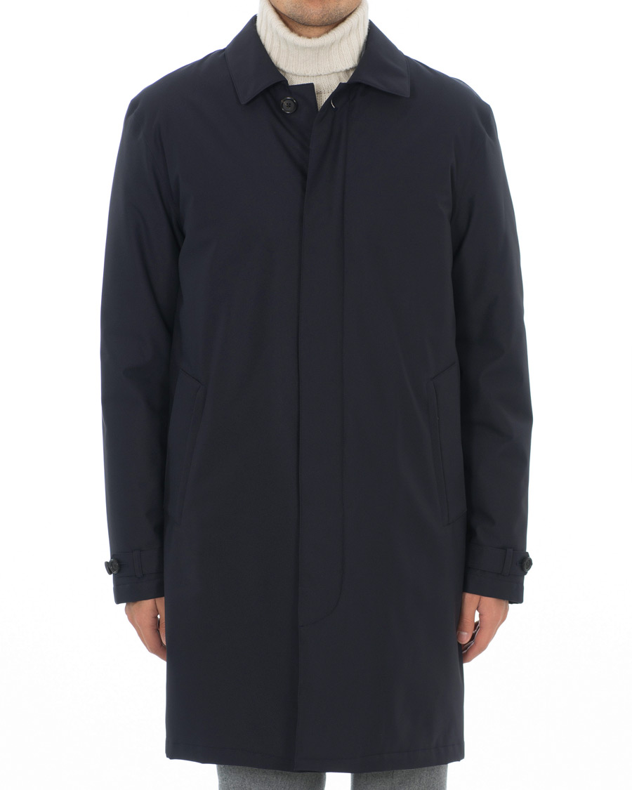 Z Zegna Microtene Taped Rain Coat Navy bei Care of Carl