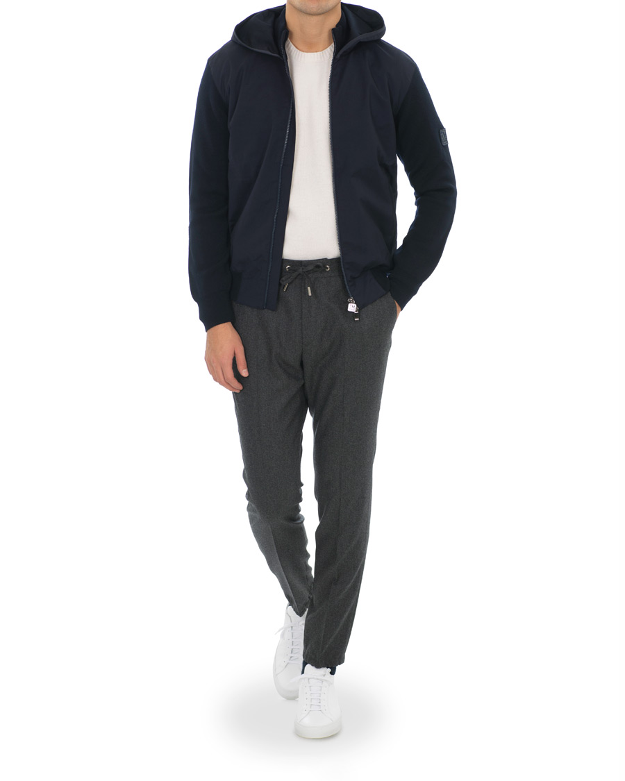 Herren | Hosen | Z Zegna | Slim Fit Drawstring Flannel Trousers Charcoal