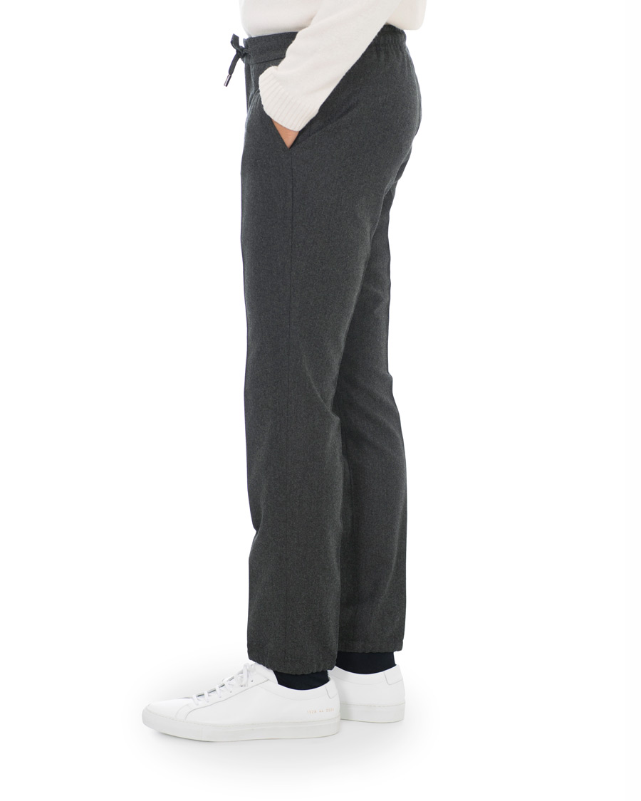 Herren | Hosen | Z Zegna | Slim Fit Drawstring Flannel Trousers Charcoal