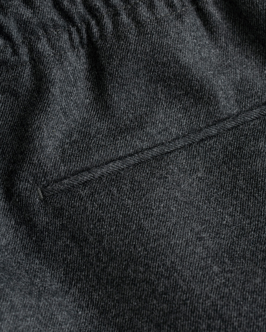 Herren | Hosen | Z Zegna | Slim Fit Drawstring Flannel Trousers Charcoal