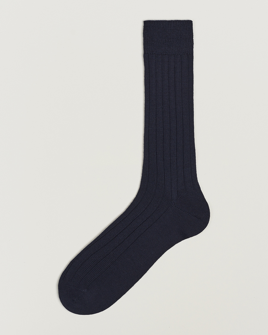 Herren |  | Bresciani | Wool/Nylon Heavy Ribbed Socks Navy