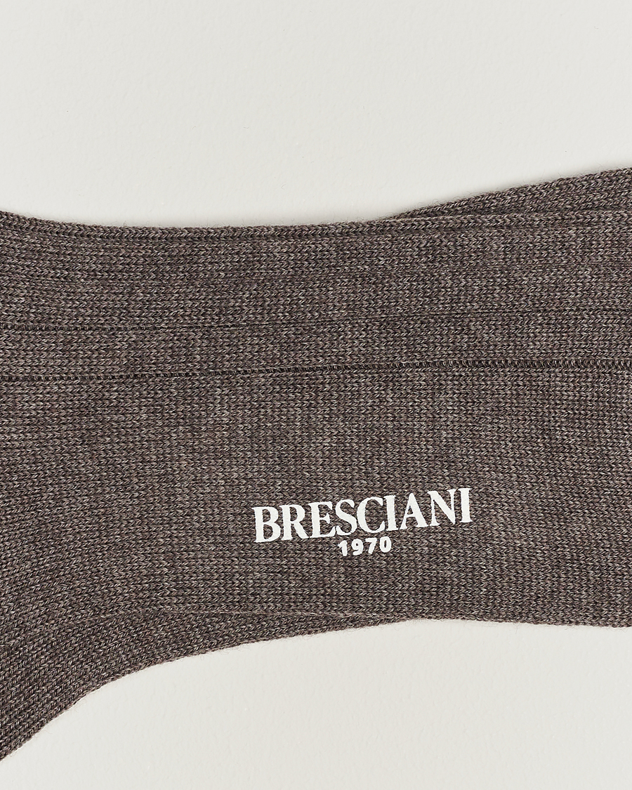 Herren | Unterwäsche | Bresciani | Wool/Nylon Heavy Ribbed Socks Taupe