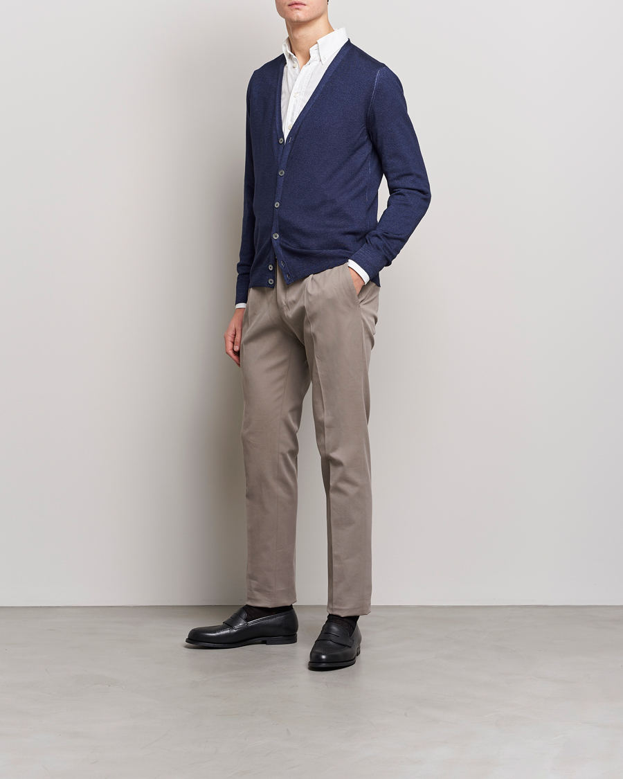 Herren | Pullover | Gran Sasso | Vintage Merino Fashion Fit Cardigan Navy