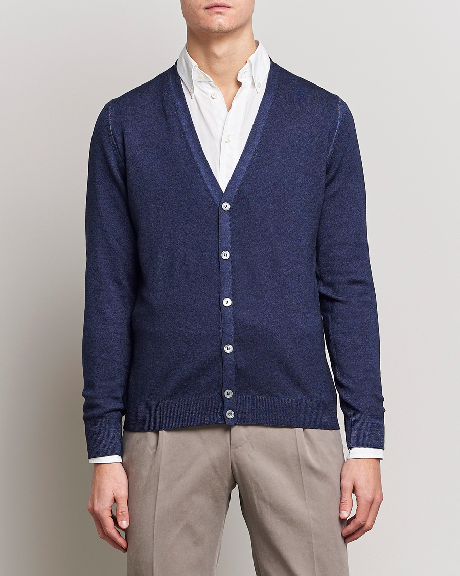 Herren |  | Gran Sasso | Vintage Merino Fashion Fit Cardigan Navy