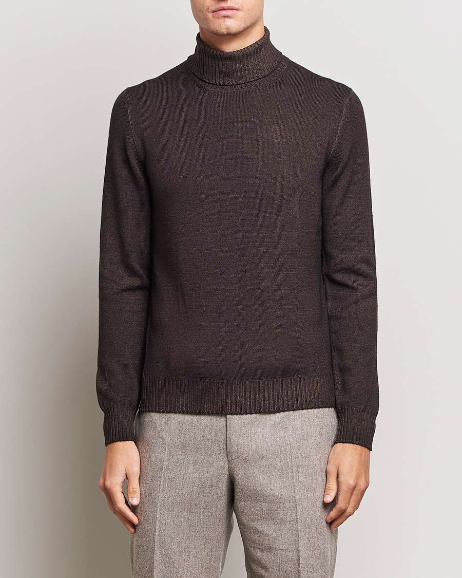 Herren | Pullover | Gran Sasso | Vintage Merino Fashion Fit Polo Brown