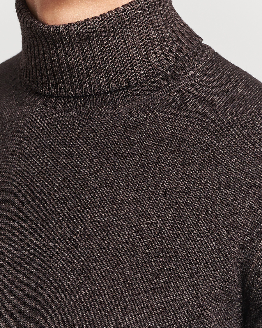 Herren | Pullover | Gran Sasso | Vintage Merino Fashion Fit Polo Brown