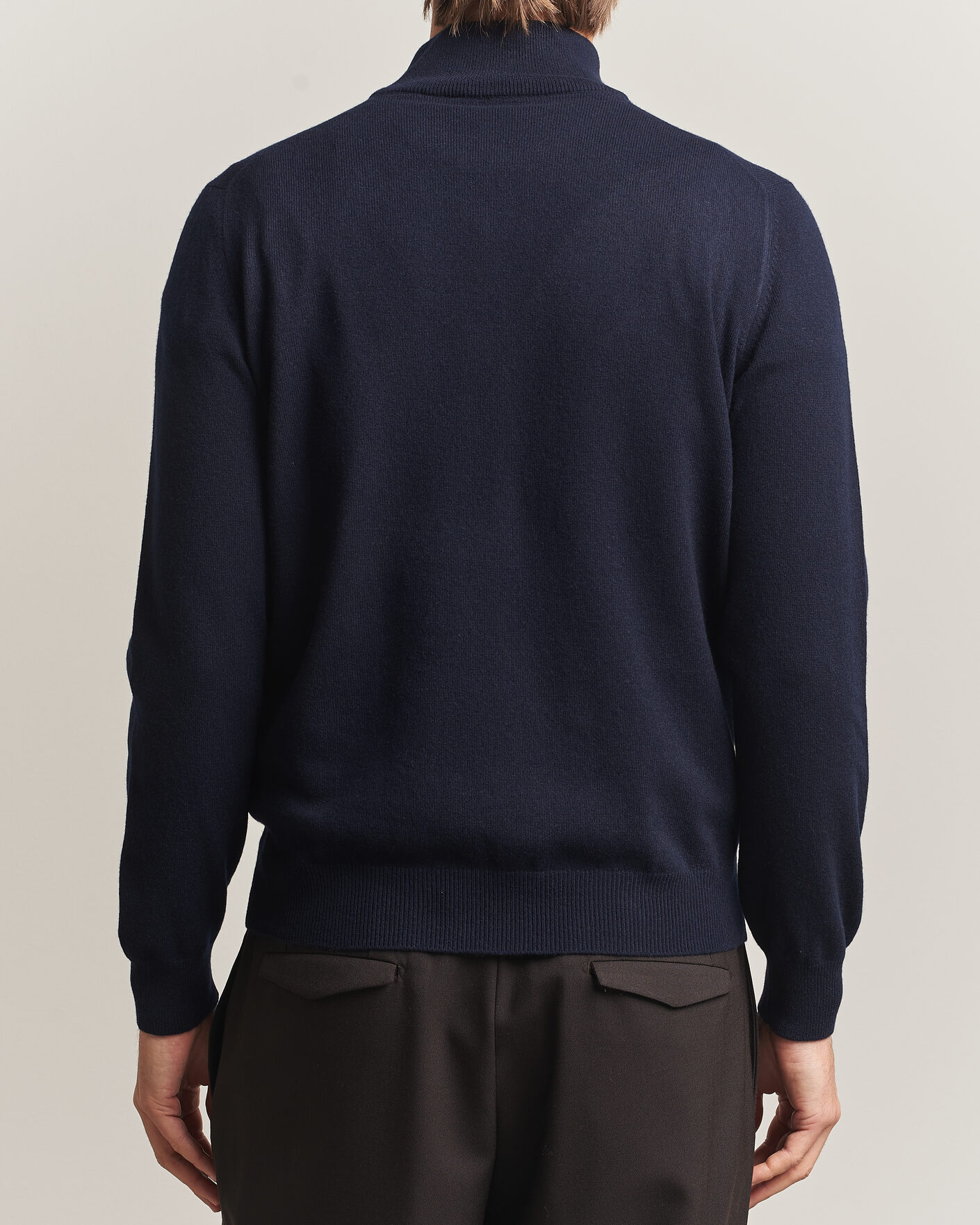 Herren | Pullover | Gran Sasso | Wool/Cashmere Half Zip Navy