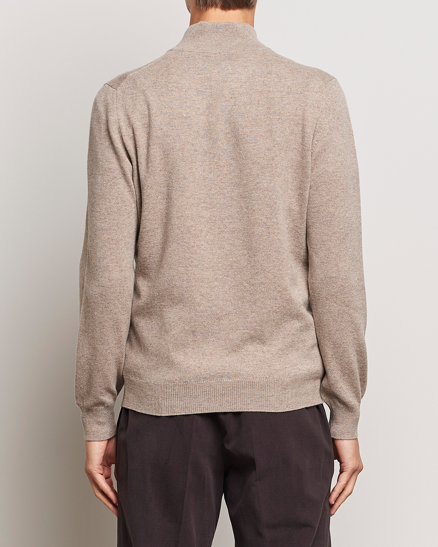 Herren | Pullover | Gran Sasso | Wool/Cashmere Half Zip Beige