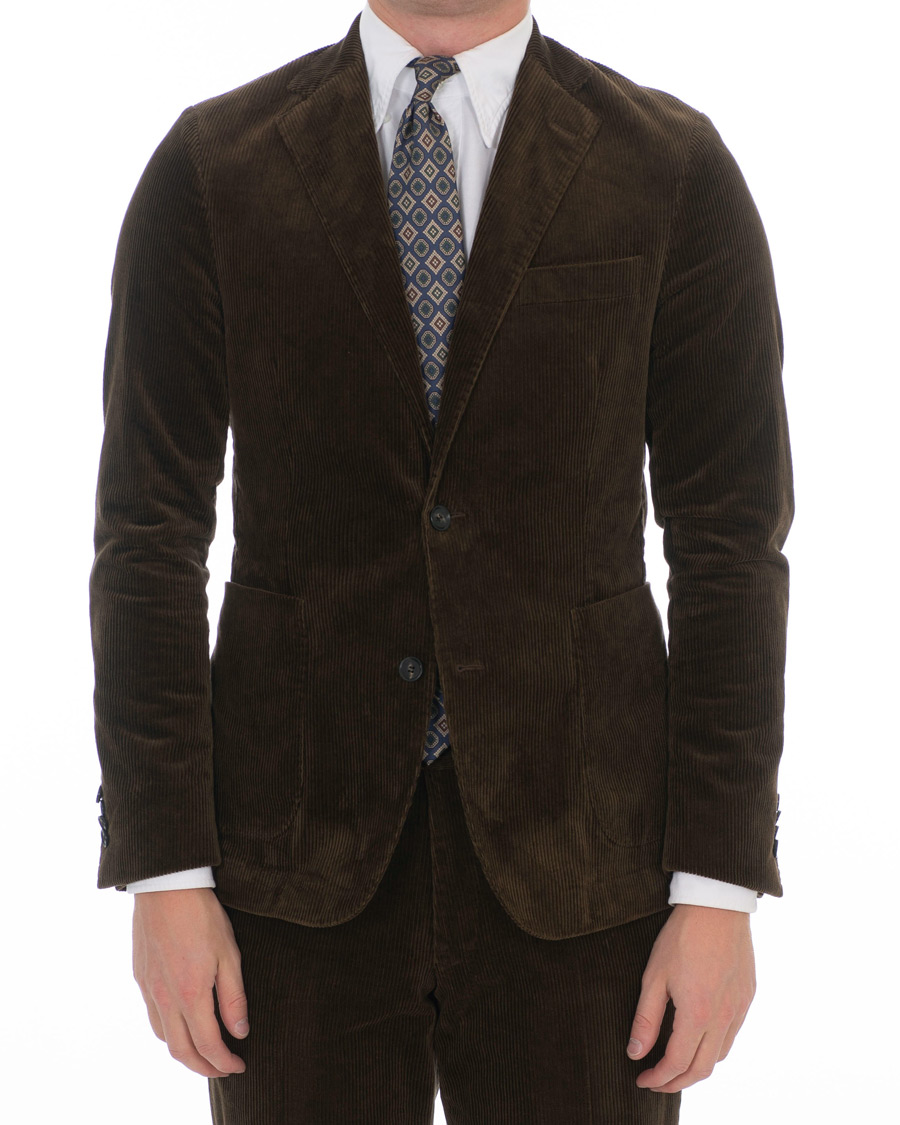 Herren | Sakkos | Oscar Jacobson | Einar Patch Pocket Corduroy Blazer Tobacco