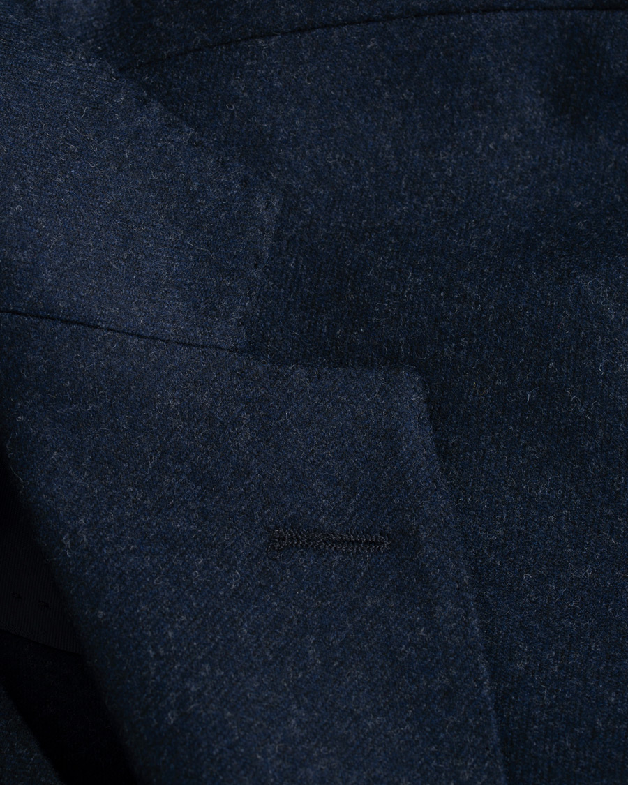 Herren | Sakkos | Oscar Jacobson | Einar Patch Pocket Flannel Blazer Blue