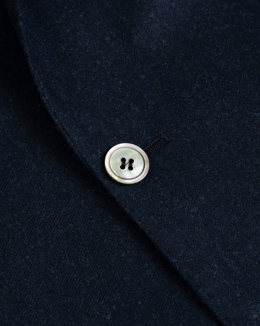 Herren | Sakkos | Oscar Jacobson | Einar Patch Pocket Flannel Blazer Blue