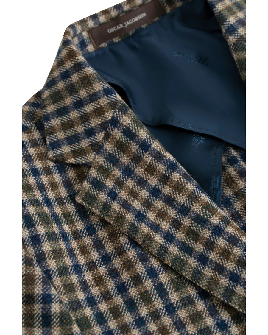 Herren | Sakkos | Oscar Jacobson | Einar Checked Patch Pocket Blazer Beige