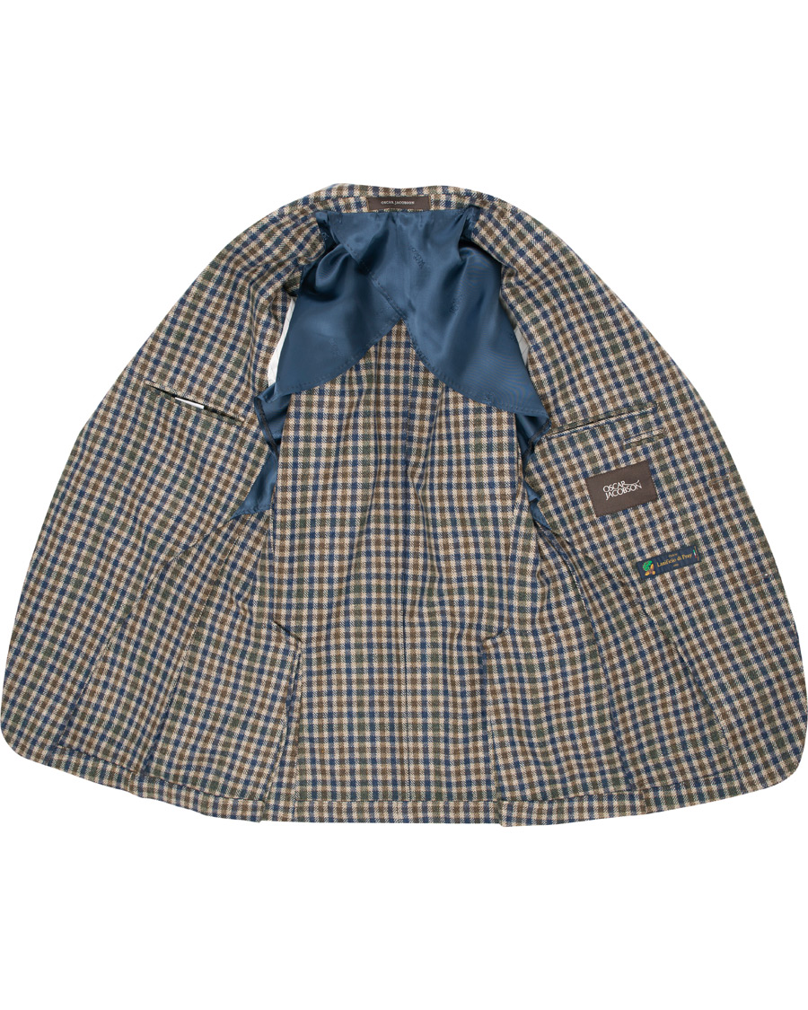 Herren | Sakkos | Oscar Jacobson | Einar Checked Patch Pocket Blazer Beige