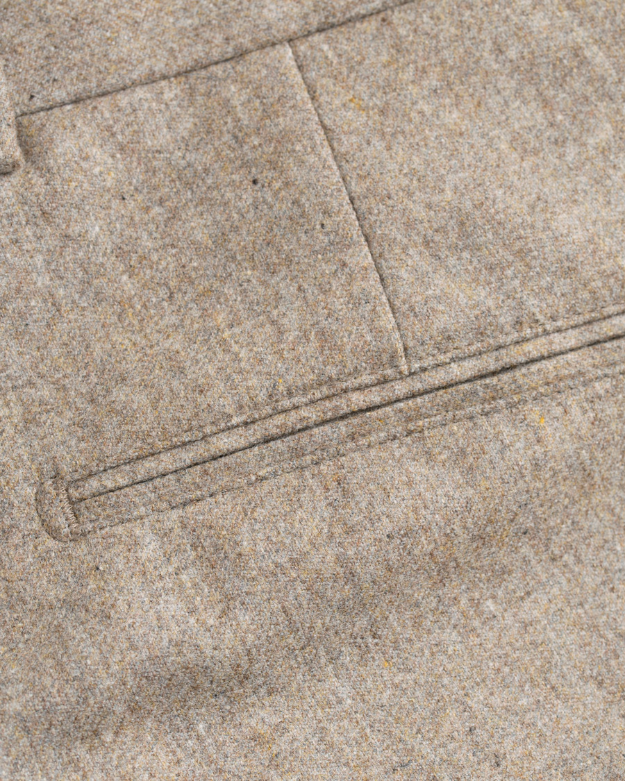 Herren | Hosen | Oscar Jacobson | Dean Turn Up Flannel Trousers Beige