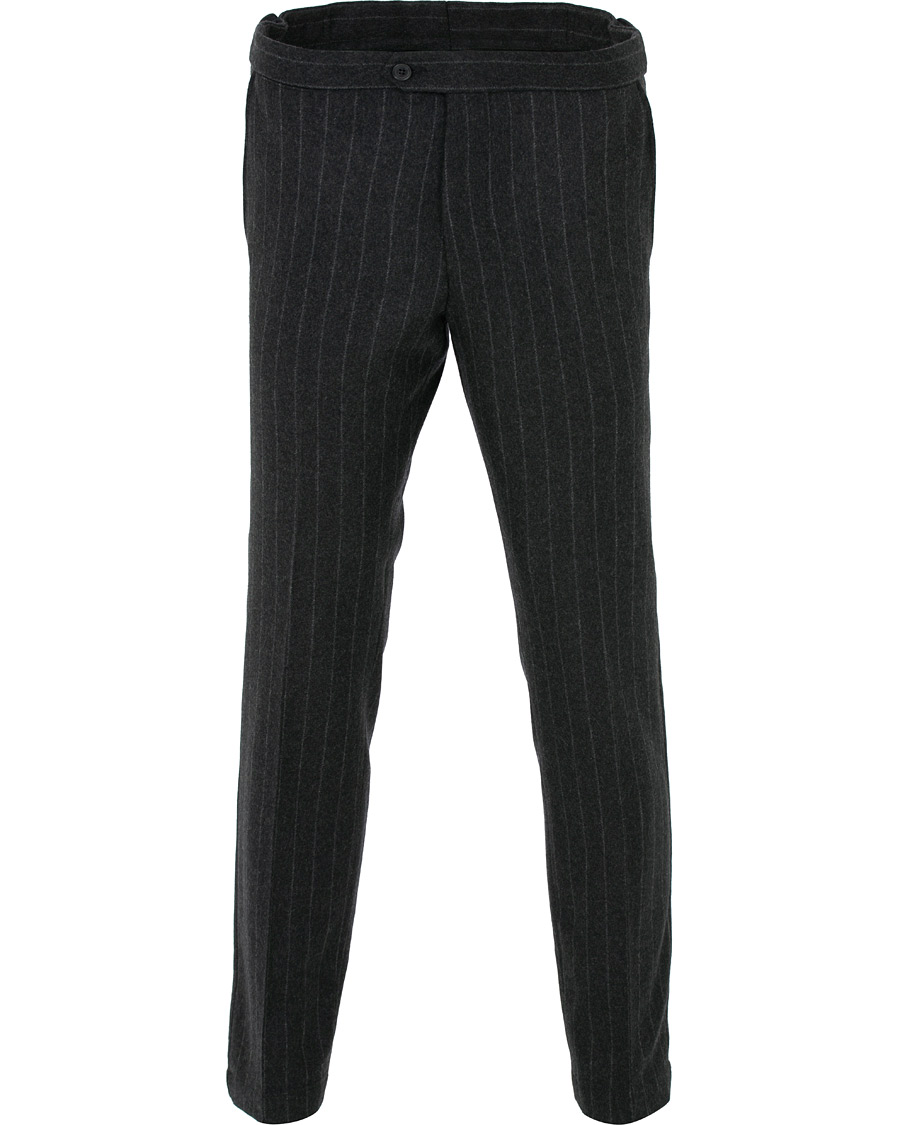 Herren | Hosen | Oscar Jacobson | Nilo Chalkstripe Side Adjuster Trousers Dark Grey
