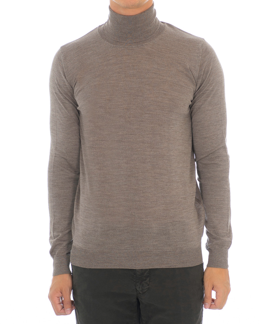 Herren | Pullover | Oscar Jacobson | Cole Extra Fine Merino Rollneck Beige
