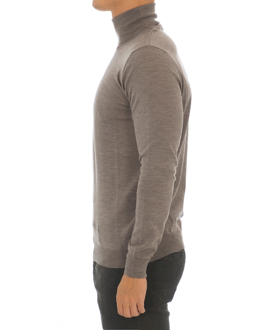 Herren | Pullover | Oscar Jacobson | Cole Extra Fine Merino Rollneck Beige