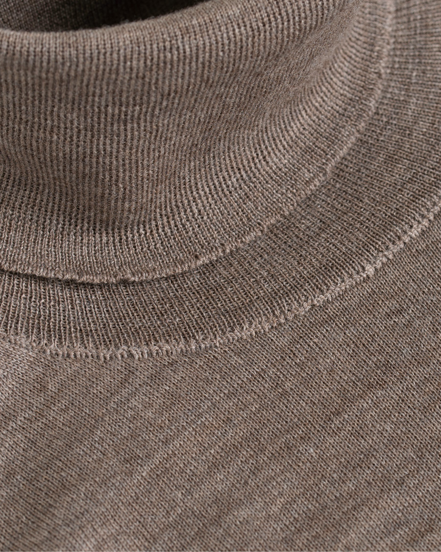 Herren | Pullover | Oscar Jacobson | Cole Extra Fine Merino Rollneck Beige