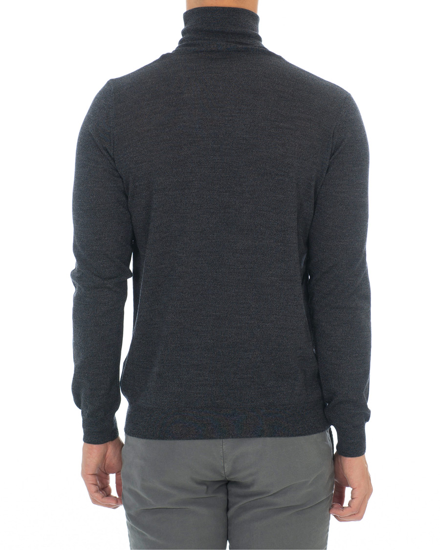 Herren | Pullover | Oscar Jacobson | Cole Extra Fine Merino Rollneck Dark Grey