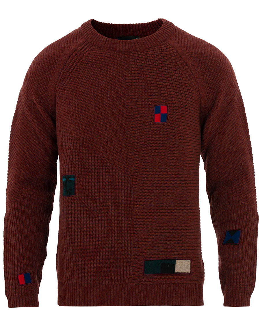Herren | Pullover | PS Paul Smith | Patchwork Knit Sweater Brick/Navy