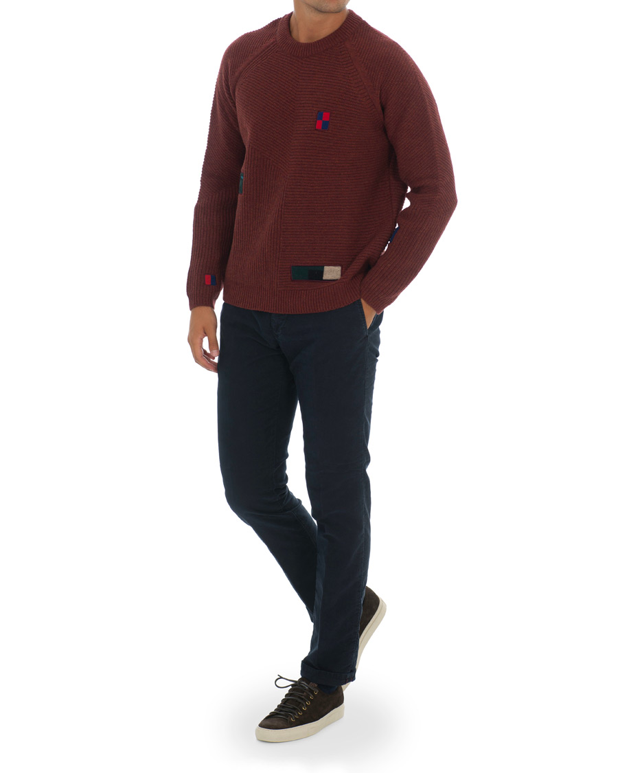 Herren | Pullover | PS Paul Smith | Patchwork Knit Sweater Brick/Navy
