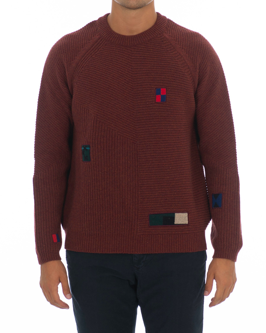 Herren | Pullover | PS Paul Smith | Patchwork Knit Sweater Brick/Navy