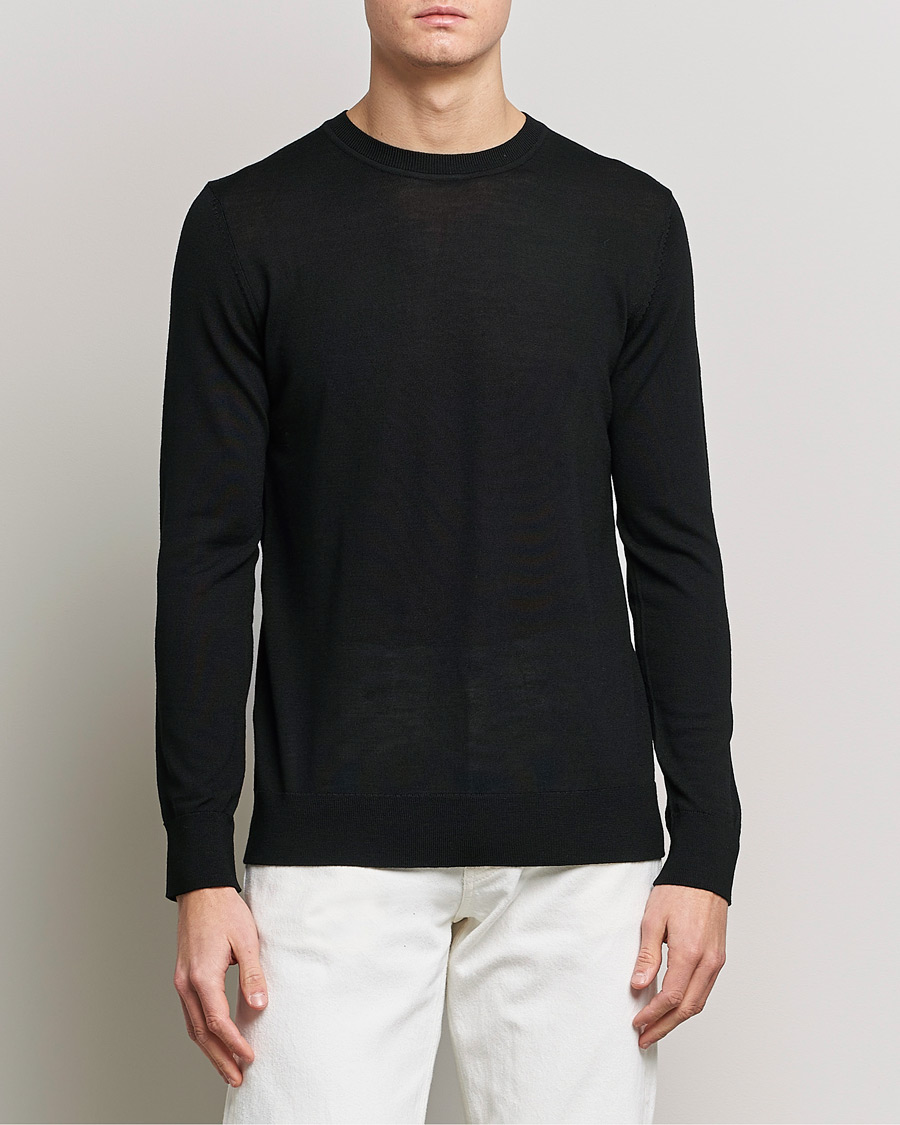 Herren | Samsøe Samsøe | Samsøe Samsøe | Flemming Superfine Merino Wool Crew Neck Black