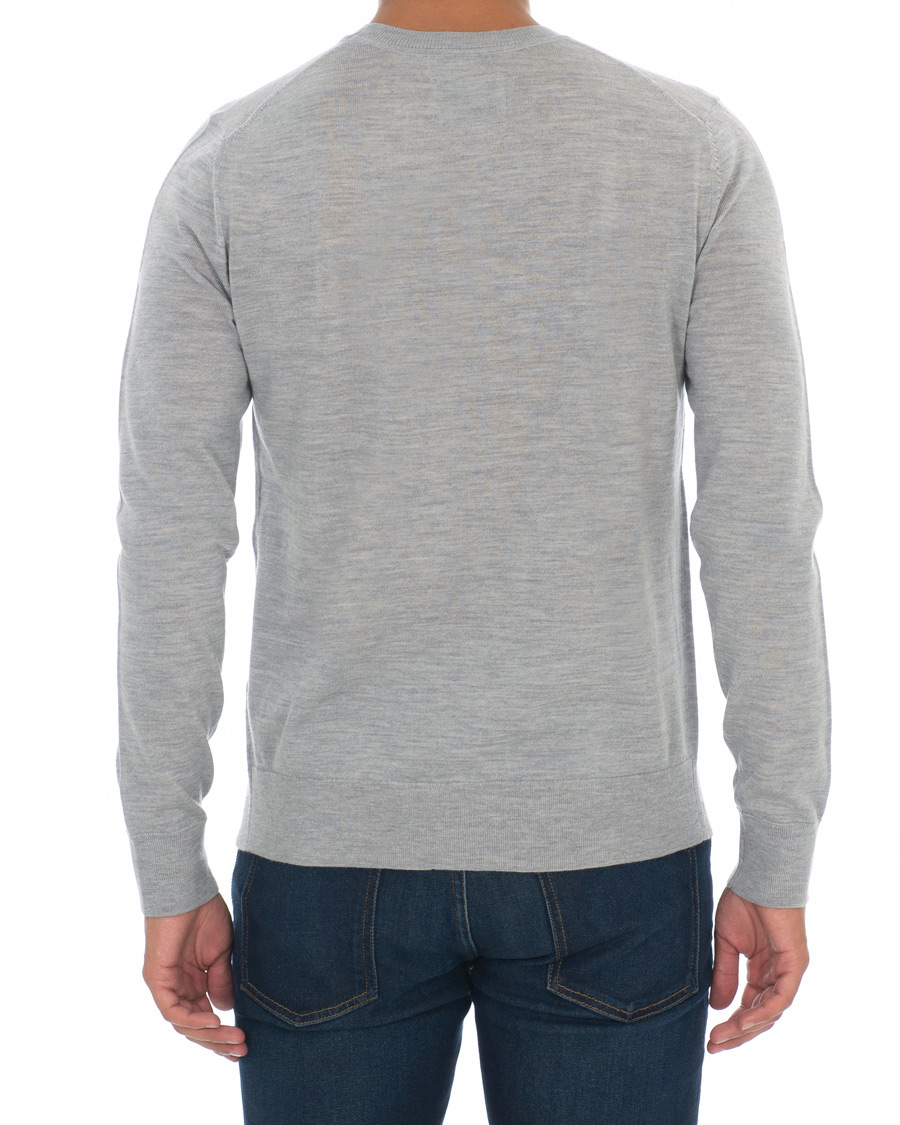 Herren | Pullover | Samsøe Samsøe | Samsøe & Samsøe Flemming Superfine Merino Wool Crew Neck Grey Mel