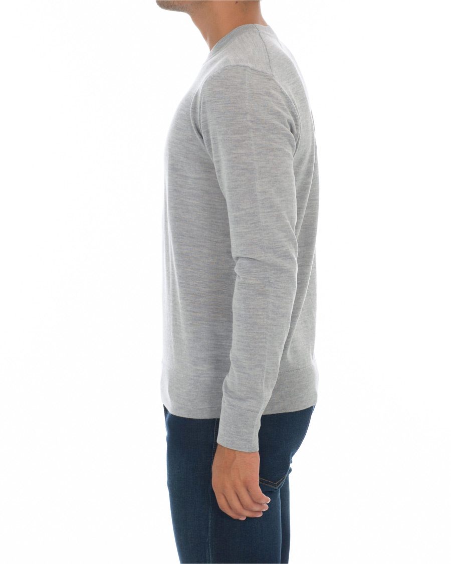 Herren | Pullover | Samsøe Samsøe | Samsøe & Samsøe Flemming Superfine Merino Wool Crew Neck Grey Mel
