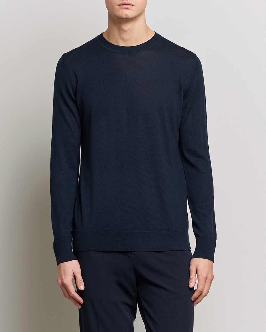 Herren | Pullover | Samsøe Samsøe | Flemming Superfine Merino Wool Crew Neck Night Sky