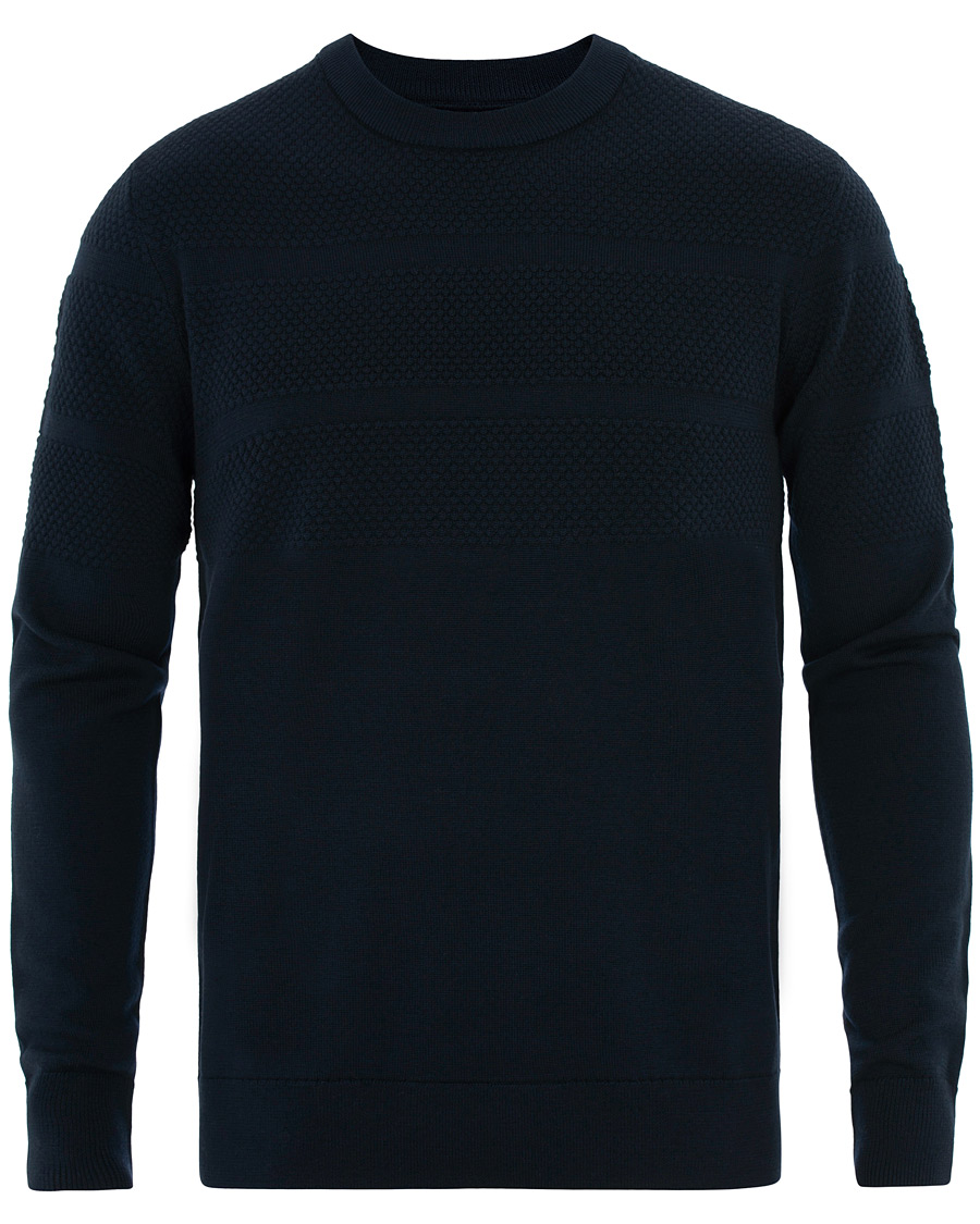 Herren | Pullover | Samsøe Samsøe | Samsøe & Samsøe Sei Structured Wool Crew Neck Night Sky