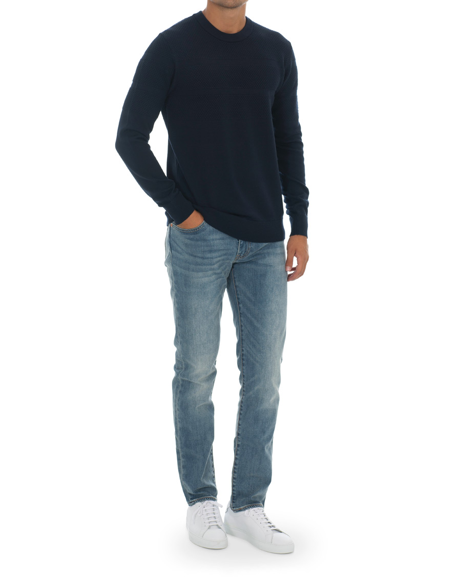 Herren | Pullover | Samsøe Samsøe | Samsøe & Samsøe Sei Structured Wool Crew Neck Night Sky