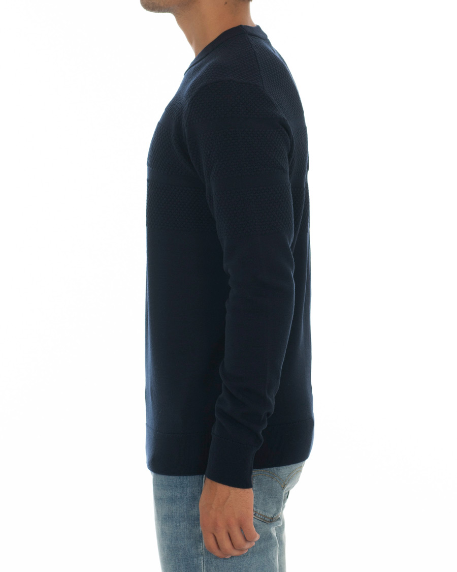 Herren | Pullover | Samsøe Samsøe | Samsøe & Samsøe Sei Structured Wool Crew Neck Night Sky