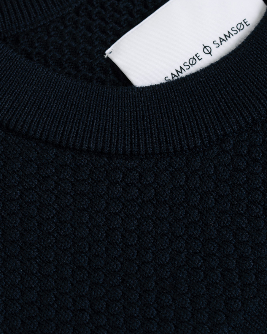 Herren | Pullover | Samsøe Samsøe | Samsøe & Samsøe Sei Structured Wool Crew Neck Night Sky