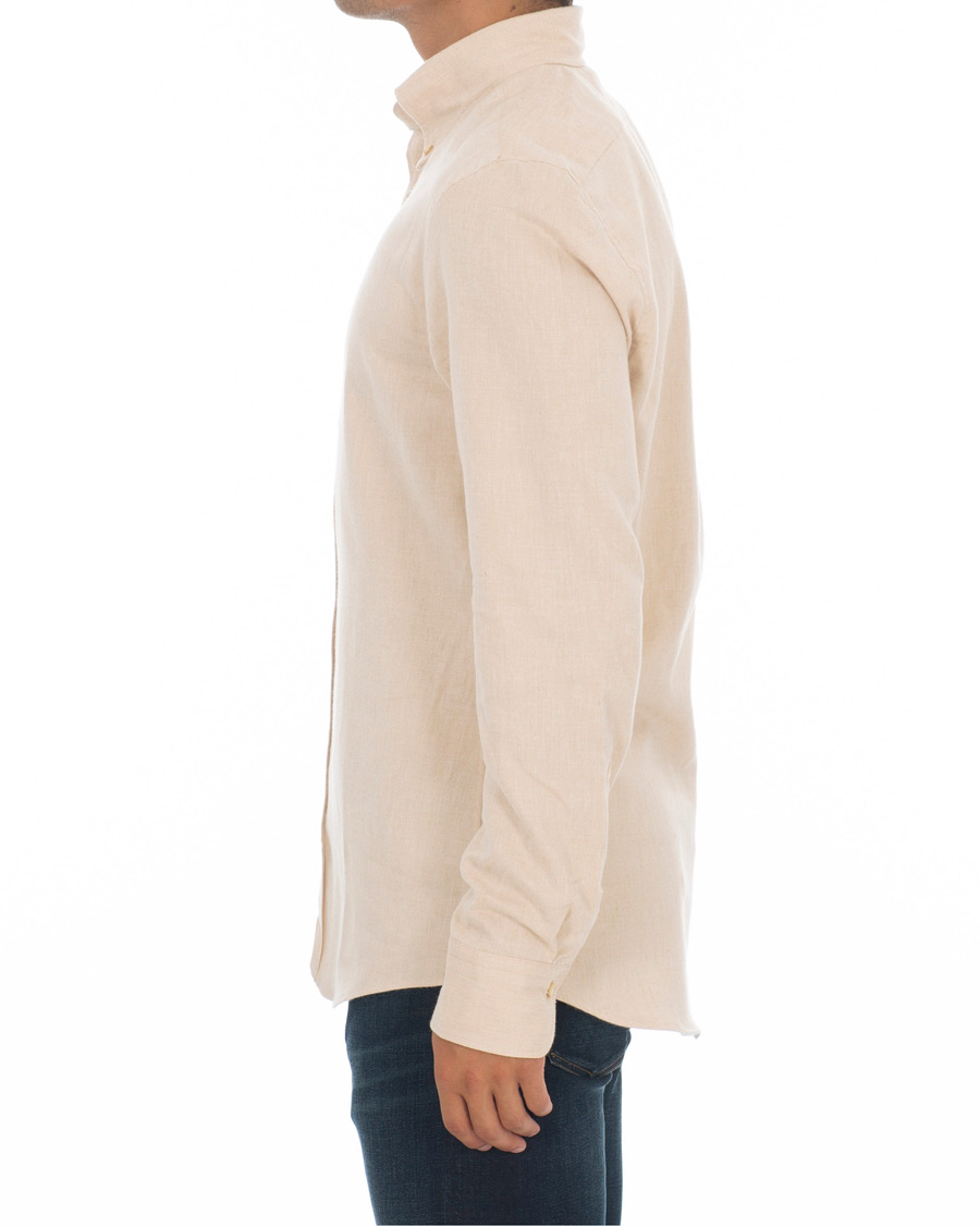Herren | Hemden | Stenströms | Slimline Flannel Shirt Beige