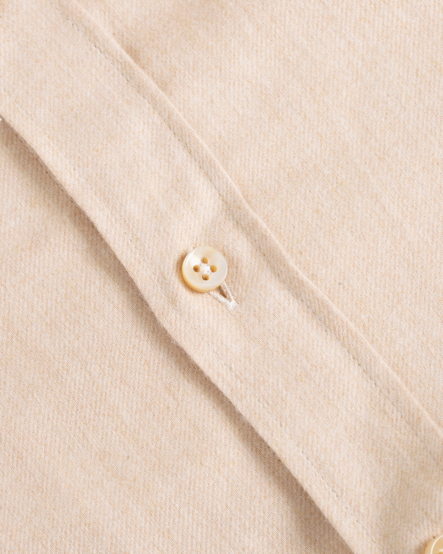 Herren | Hemden | Stenströms | Slimline Flannel Shirt Beige