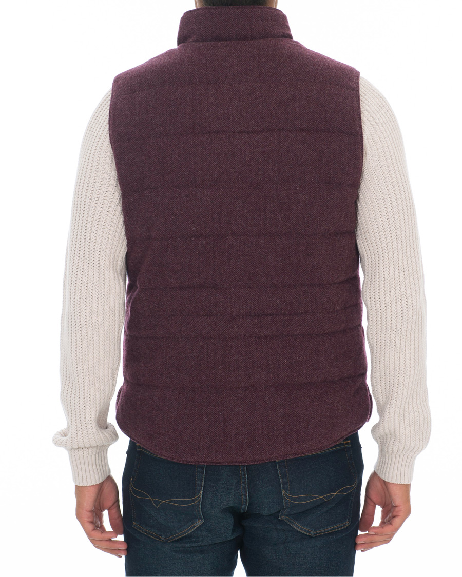 Herren | Jacken | Stenströms | Quilted Herringbone Wool Vest Red