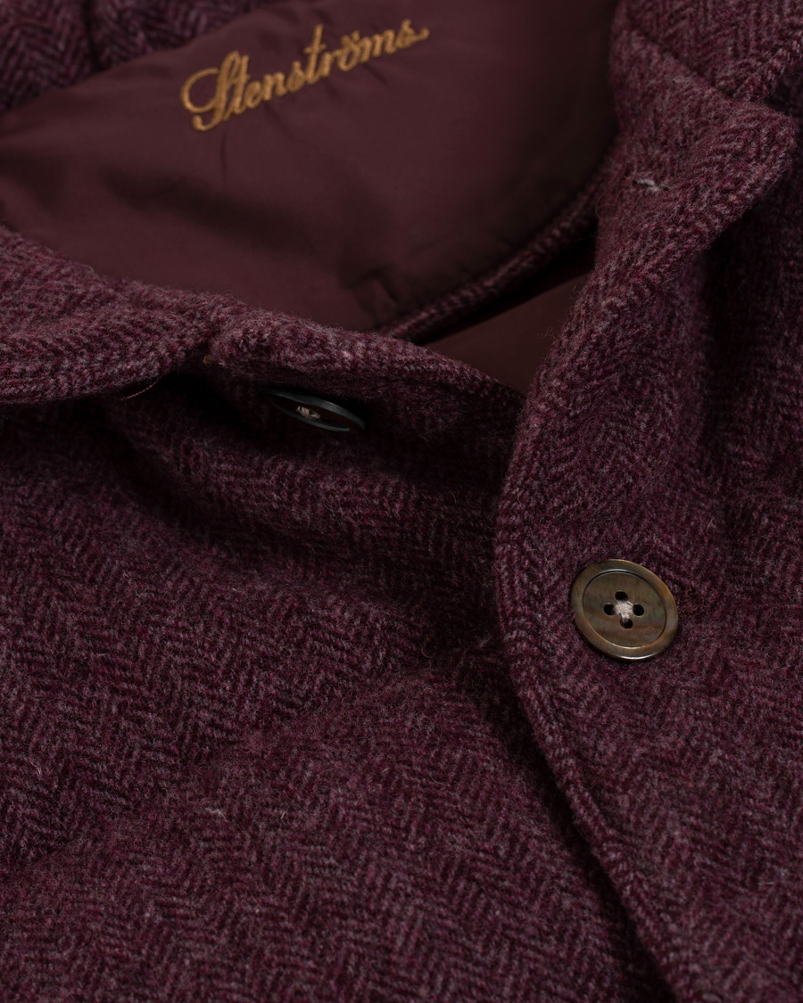 Herren | Jacken | Stenströms | Quilted Herringbone Wool Vest Red