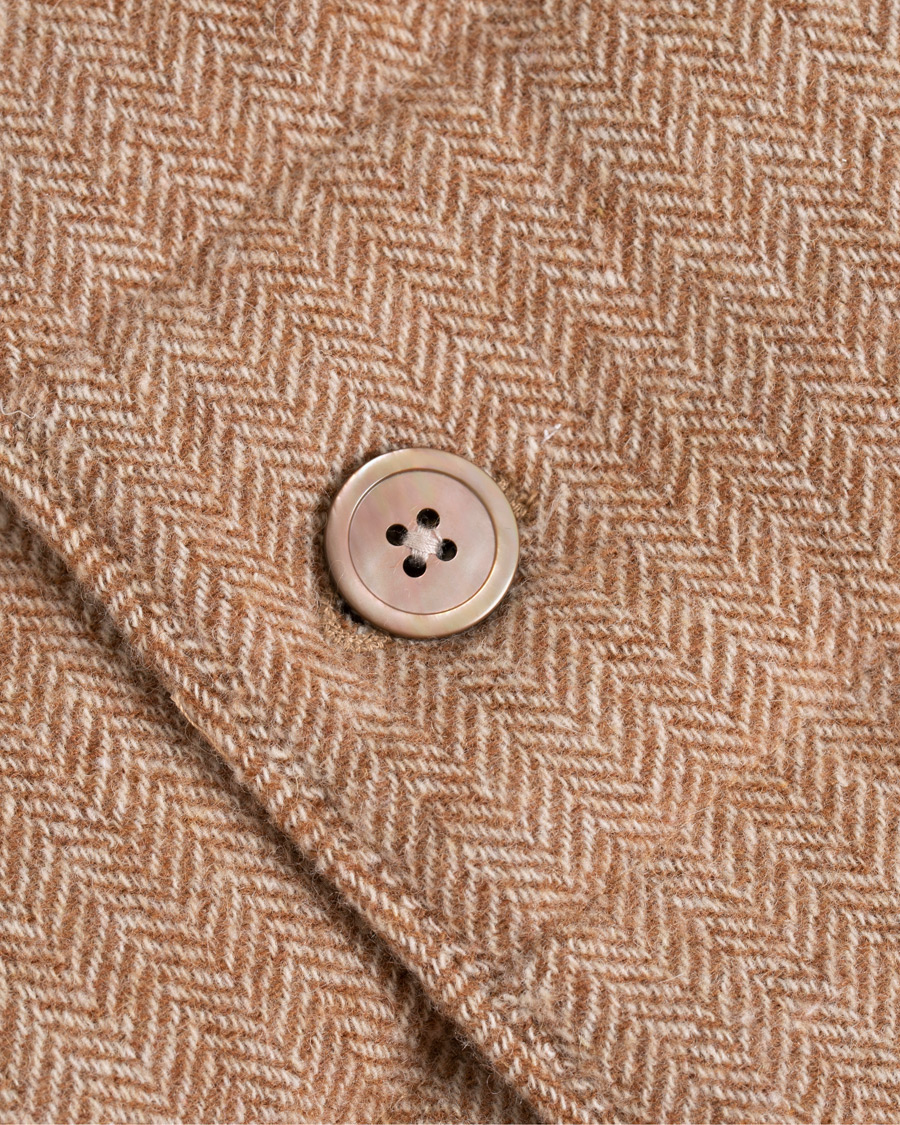 Herren | Jacken | Stenströms | Quilted Herringbone Wool Vest Beige