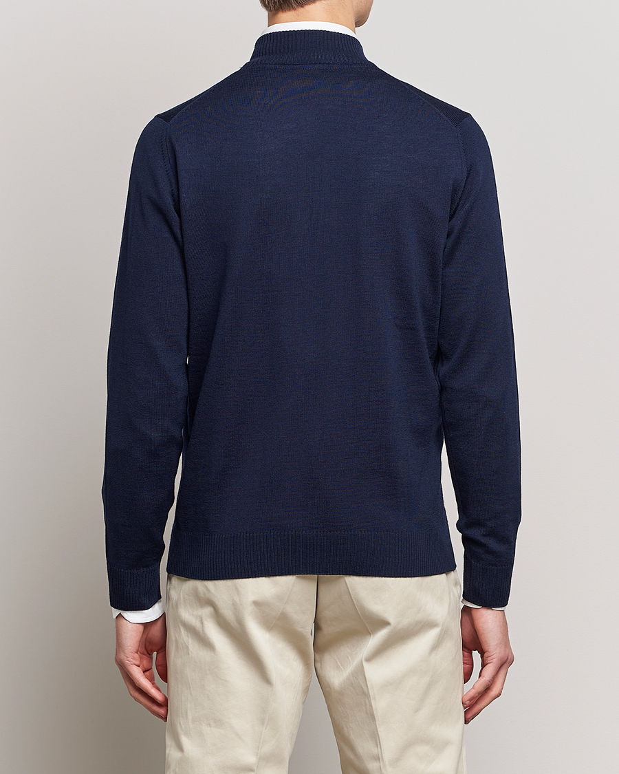 Herren | Pullover | Stenströms | Merino Full Zip Navy