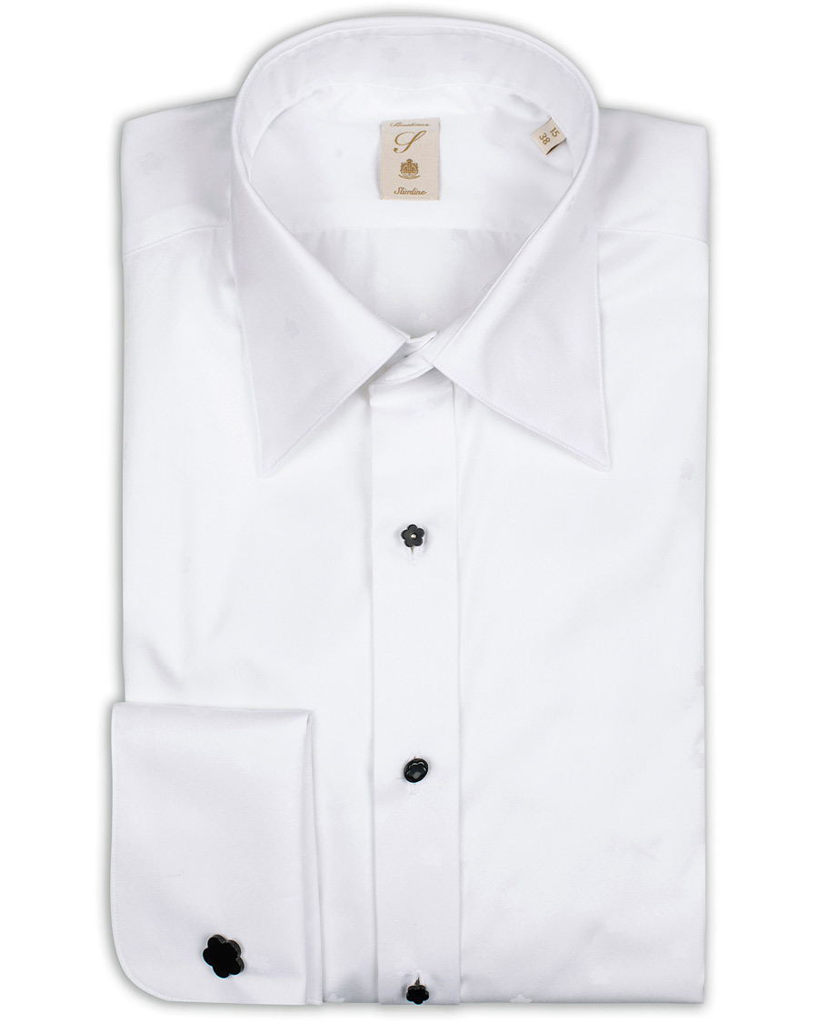 Herren | Hemden | Stenströms | Slimline Jaquard Evening Shirt White
