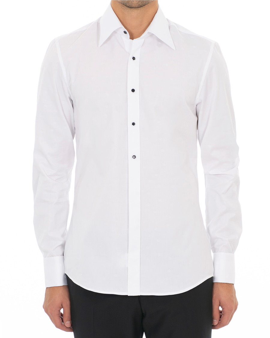 Herren | Hemden | Stenströms | Slimline Jaquard Evening Shirt White