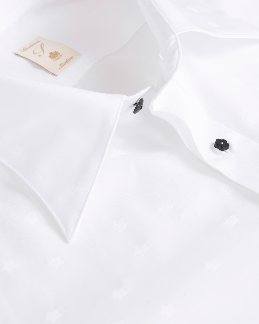Herren | Hemden | Stenströms | Slimline Jaquard Evening Shirt White