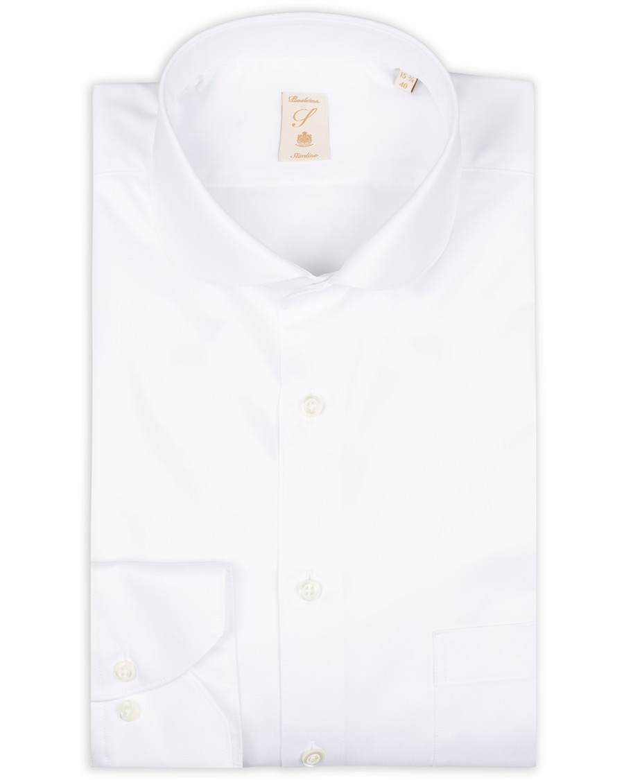 Herren | Hemden | Stenströms | Slimline Club Collar Shirt White