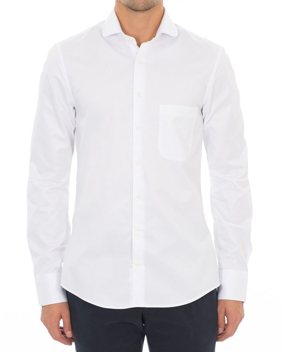 Herren | Hemden | Stenströms | Slimline Club Collar Shirt White