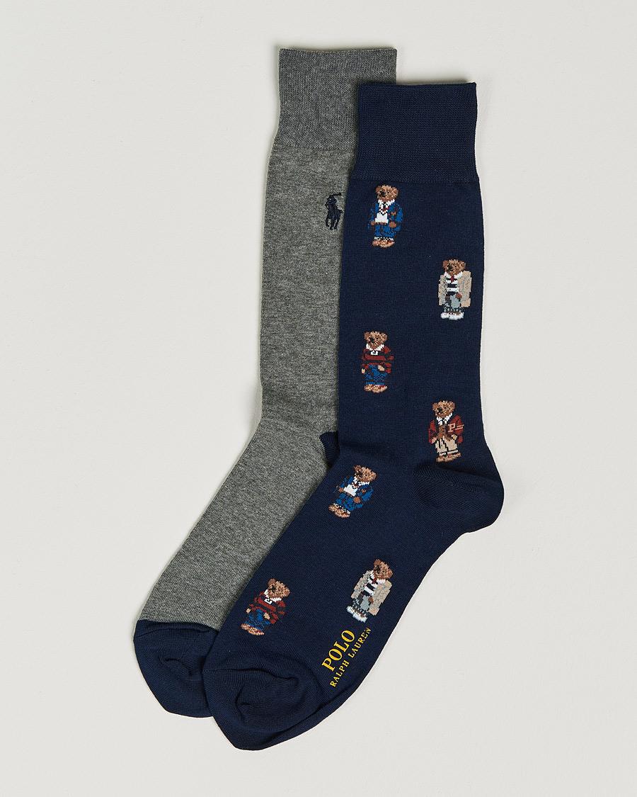 Herren |  | Polo Ralph Lauren | 2-Pack Bear Socks Navy/Grey