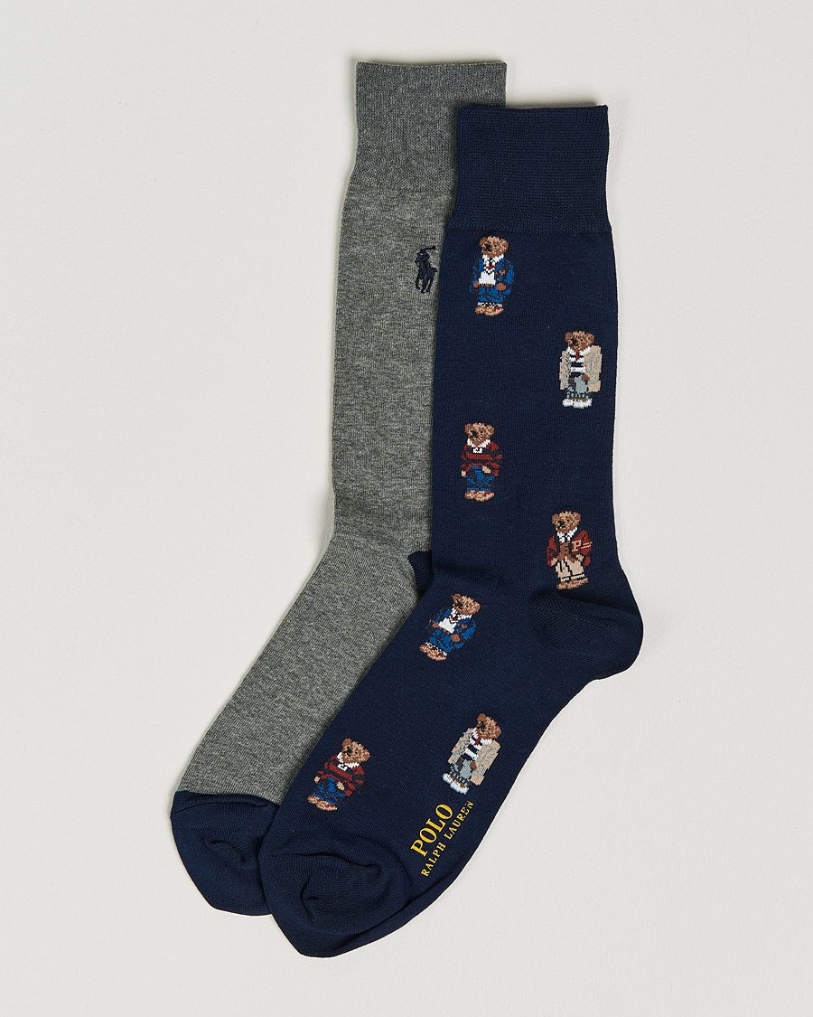 Herren | Unterwäsche | Polo Ralph Lauren | 2-Pack Bear Socks Navy/Grey