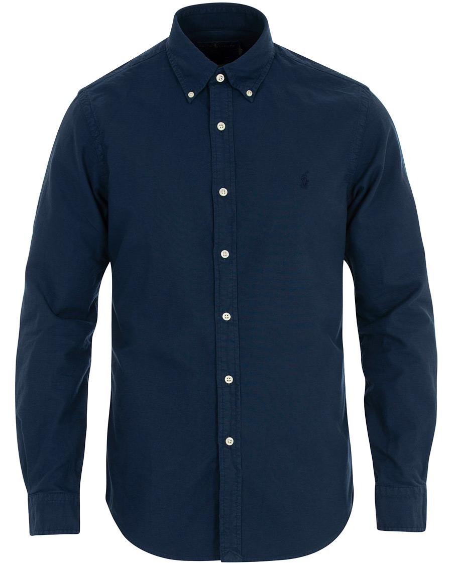 Herren | Hemden | Polo Ralph Lauren | Slim Fit Garment Dyed Oxford Shirt Newport Navy